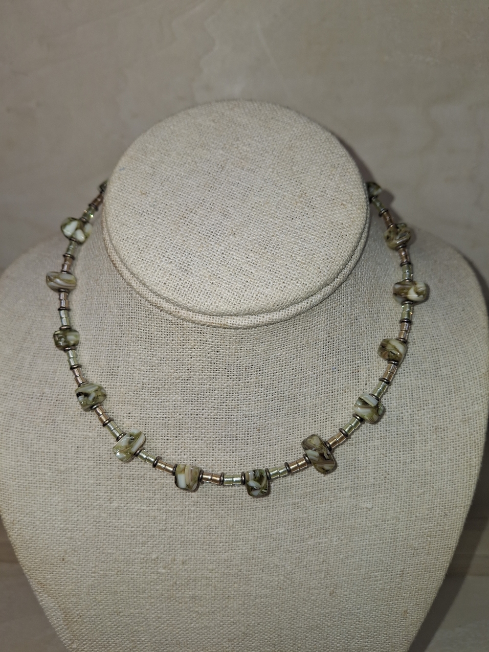 Handcrafted Green and Brown Bead Necklace - Elegant Women’s Jewelry